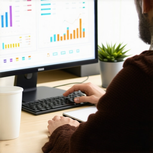 Person reviewing local SEO analytics on a laptop with charts.