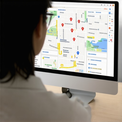 Analyzing Local SEO Data for Google Maps Success Person reviewing local SEO analytics on Google Maps to improve ranking strategies.
