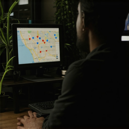 Analyzing Local SEO Strategies for Google Maps Optimization Digital marketer reviewing local SEO data and Google Maps analytics