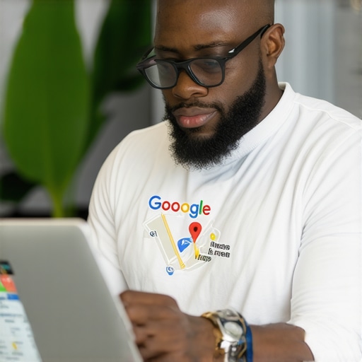 Google Maps Optimization in Action Business owner working on local SEO strategies on a laptop