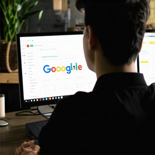 Analyzing GMB Analytics for Local SEO Success Business owner reviewing Google My Business analytics on a laptop.