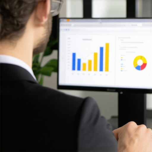 Monitoring Local SEO Performance A person analyzing charts on a laptop to track Google Maps rankings.
