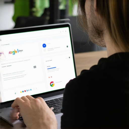 Optimizing GMB Profile for Local SEO Business owner working on Google My Business profile on laptop to improve local SEO