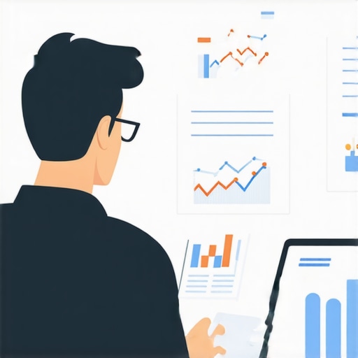 Business owner analyzing local SEO data with charts and laptop.