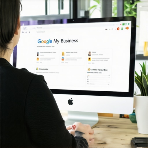 Google Business Profile Optimization Person working on optimizing a Google My Business profile on a desktop computer.