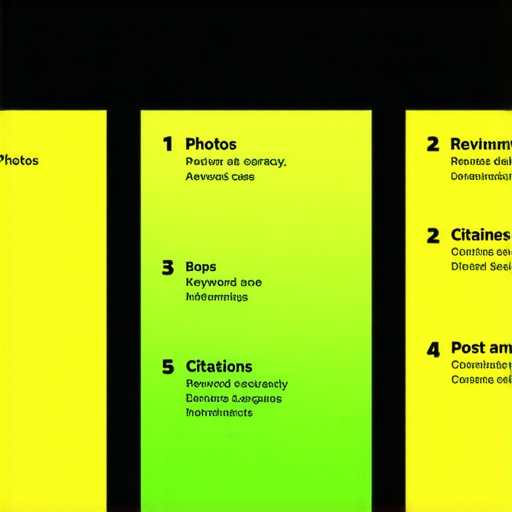 Visual guide to optimizing a Google My Business profile for better local search rankings.