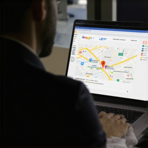 Person editing Google My Business listing on laptop