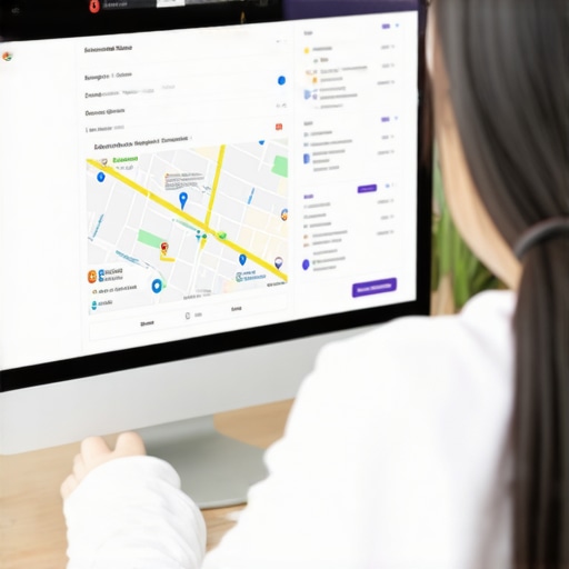 Person working on local SEO optimization for Google My Business on a laptop.