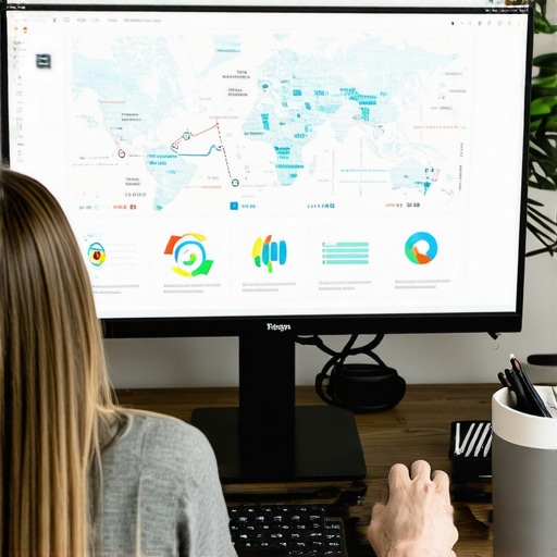 Professional reviewing local SEO data on a computer for Google Maps optimization