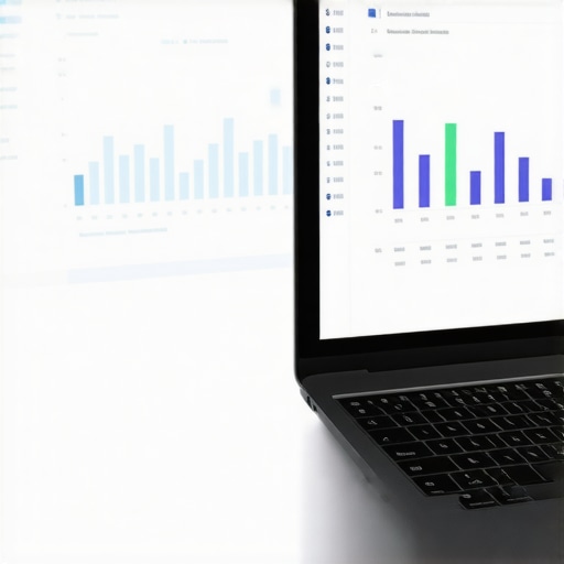 A workspace with SEO analytics dashboards and local business tools on the computer screen.