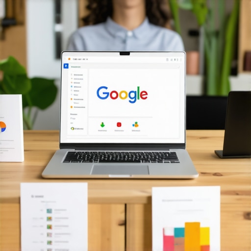 Person working on Google My Business profile optimization on a laptop