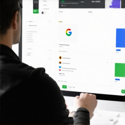 Digital marketer working on Google My Business profile for local SEO enhancement.