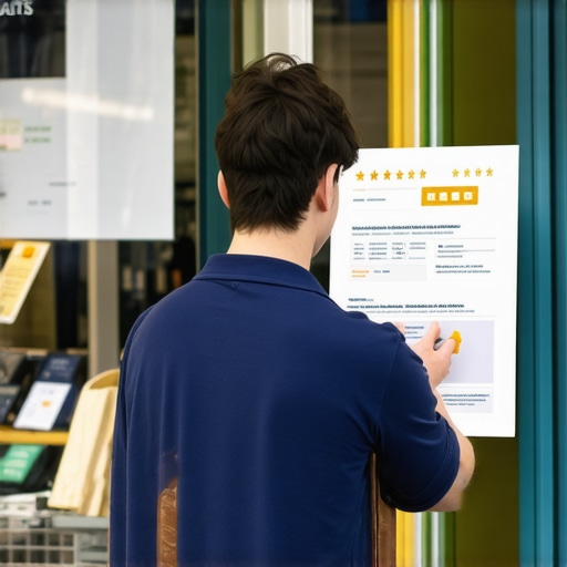 Business owner collecting customer reviews at storefront to boost local visibility