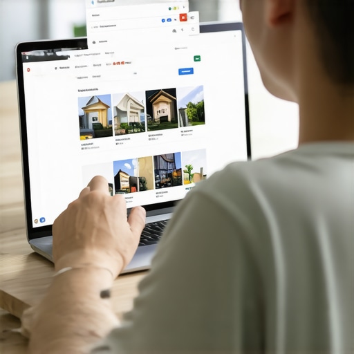 Person editing a Google My Business listing on a laptop showing photos and reviews