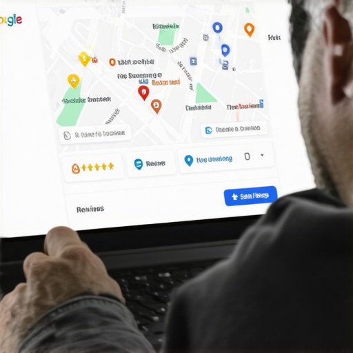 Business owner editing Google My Business listing on computer