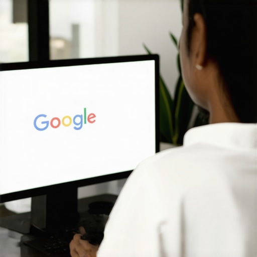 Business owner editing Google My Business profile on a laptop