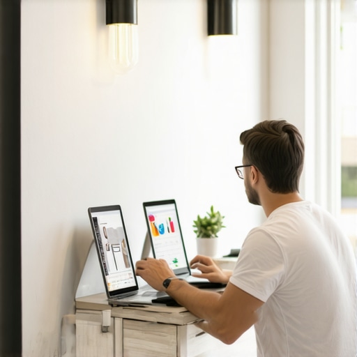 Business owner enhancing GMB profile with fresh images and posts.