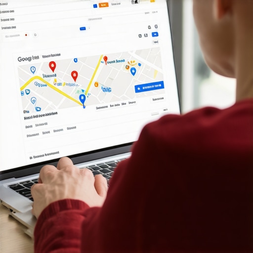 Person editing business info on Google Maps on a laptop
